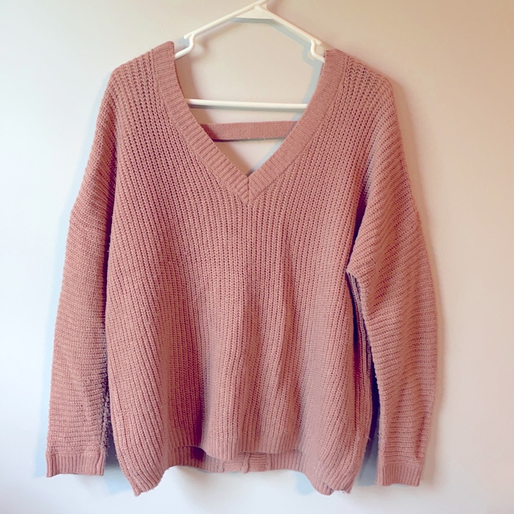 Oversized knit sweater.